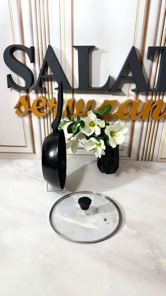 Сковорідка ZAUBERG Diamond з кришкою, &Oslash;24 см, глибока, борт 7,5 см SAL-000199 фото