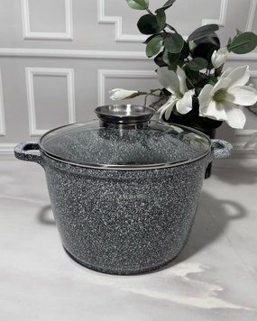 Кастрюля высокая ZAUBERG 14 л, серая, D-32 см, с мраморным антипригарным покрытием. SAL-000153 фото