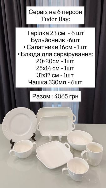 Столовий сервіз Tudor Ice на 6 персон, 23 предмети SAL-000208 фото