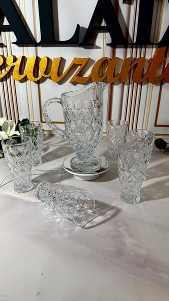 Набір для напоїв Vintage (Вінтаж) &ndash; глечик 1 л + 6 склянок 300 мл SAL-000209 фото